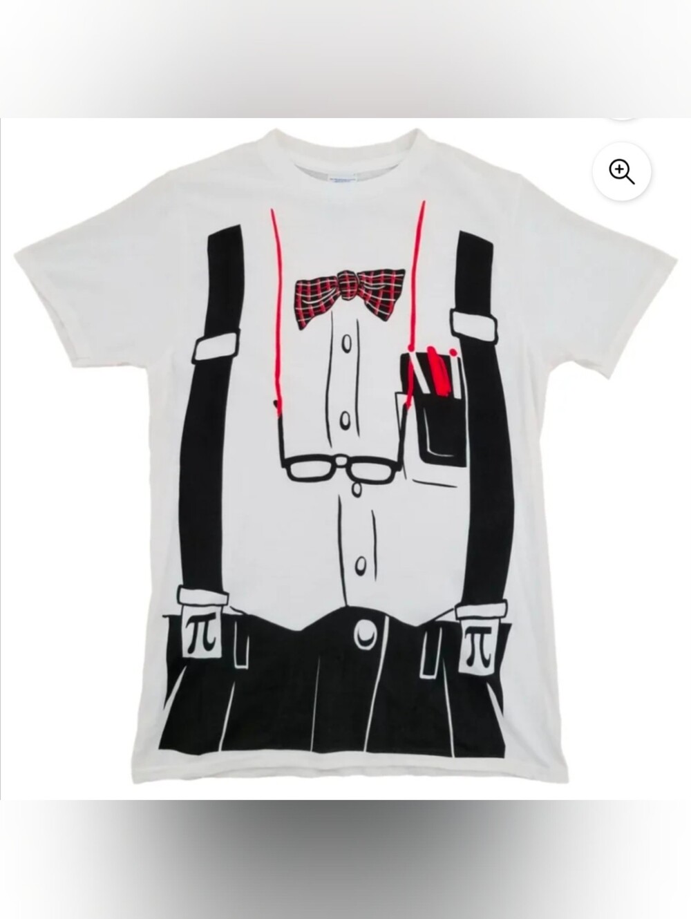 White Nerd/Geek Graphic Print Crew Neck Short Sleeve T-Shirt Size Large